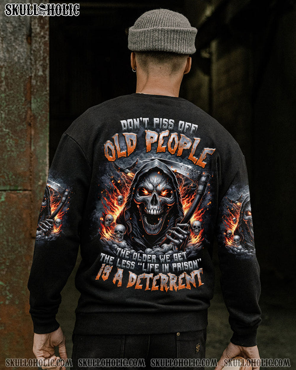 DON’T PISS OFF OLD PEOPLE SKULL ALL OVER PRINT – TLTR1707242