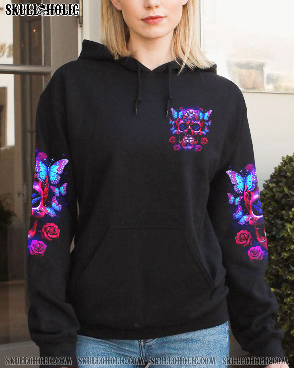 DON’T TRY TO FIGURE ME OUT BUTTERFLY SKULL ALL OVER PRINT – TLTW1505231