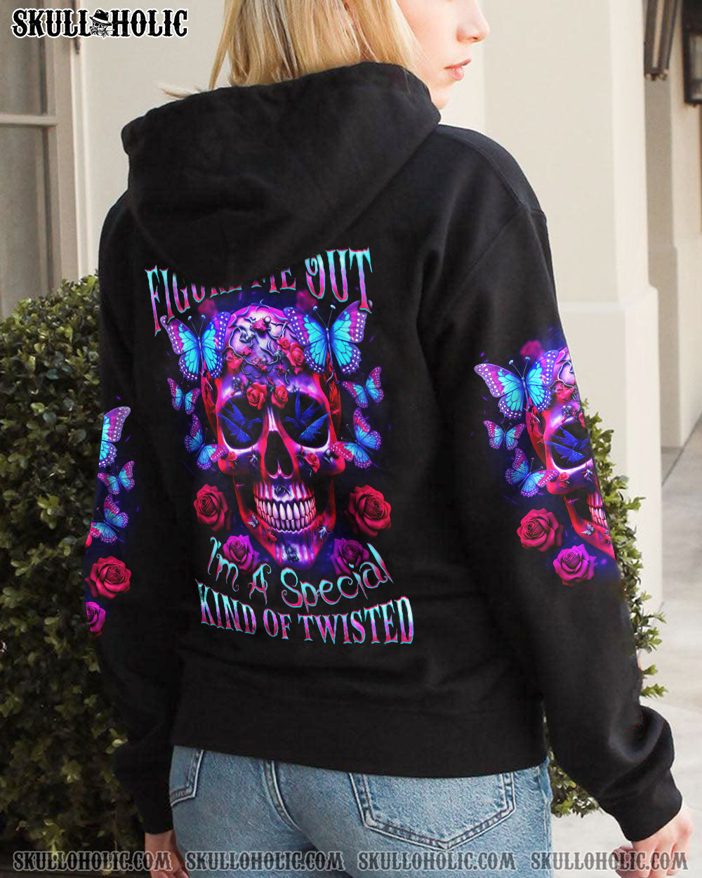 DON’T TRY TO FIGURE ME OUT BUTTERFLY SKULL ALL OVER PRINT – TLTW1505231