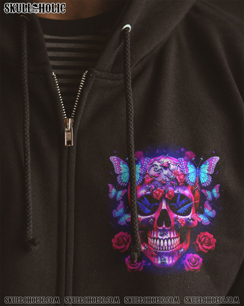 DON’T TRY TO FIGURE ME OUT BUTTERFLY SKULL ALL OVER PRINT – TLTW1505231