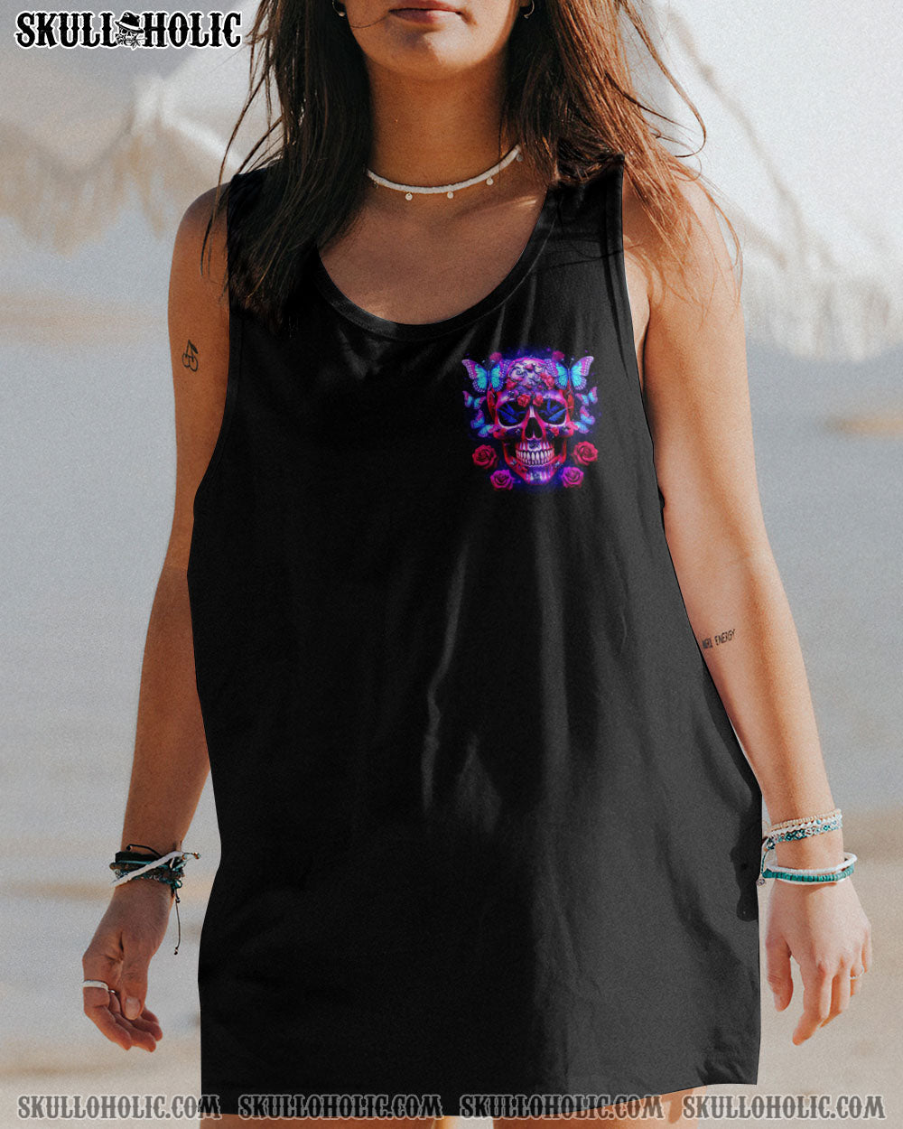 DON’T TRY TO FIGURE ME OUT BUTTERFLY SKULL ALL OVER PRINT – TLTW1505231