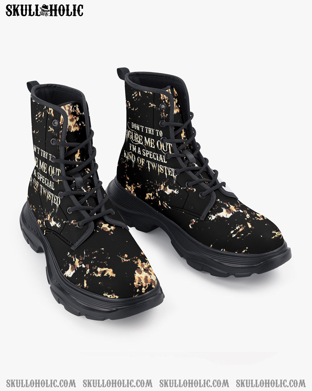 DON’T TRY TO FIGURE ME OUT LEATHER CHUNKY BOOTS – TLTW0512224