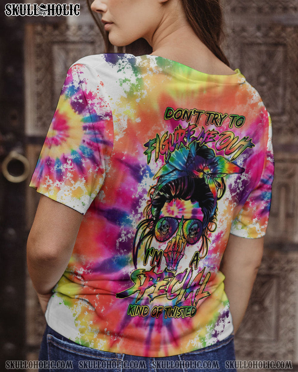 DON’T TRY TO FIGURE ME OUT MESSY BUN ALL OVER PRINT – TLTM1201234