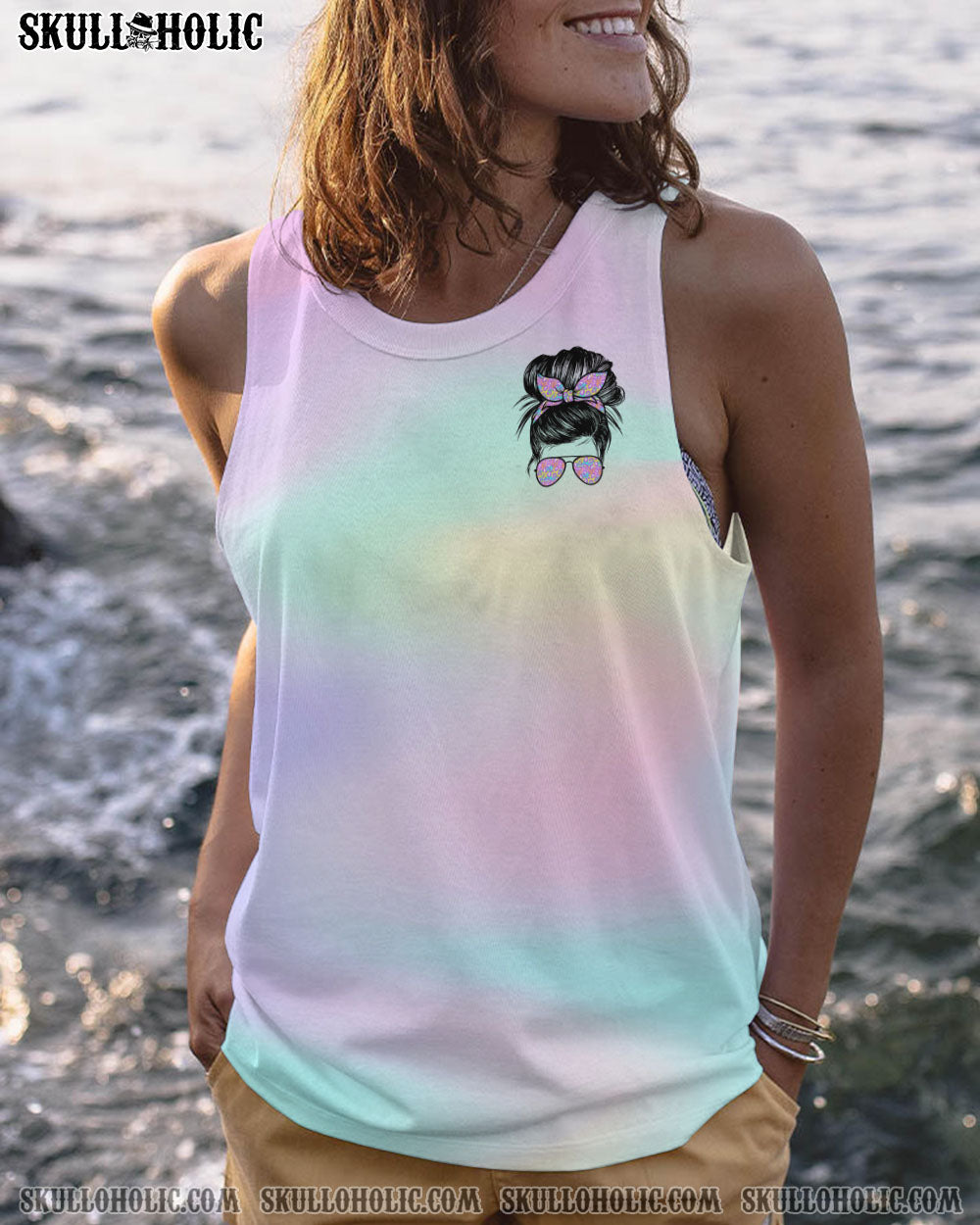 DON’T TRY TO FIGURE ME OUT MESSY BUN HOLO ALL OVER PRINT – TLTR1212221