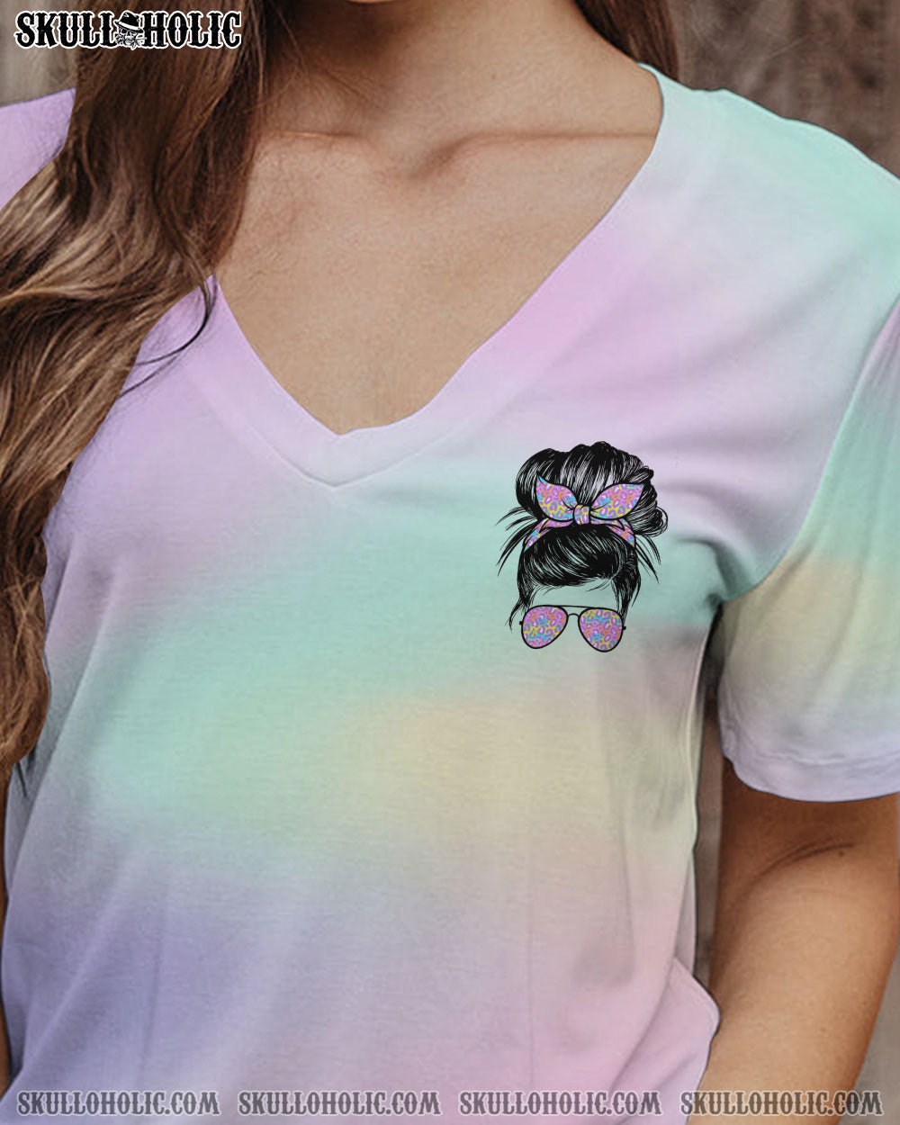 DON’T TRY TO FIGURE ME OUT MESSY BUN HOLO ALL OVER PRINT – TLTR1212221