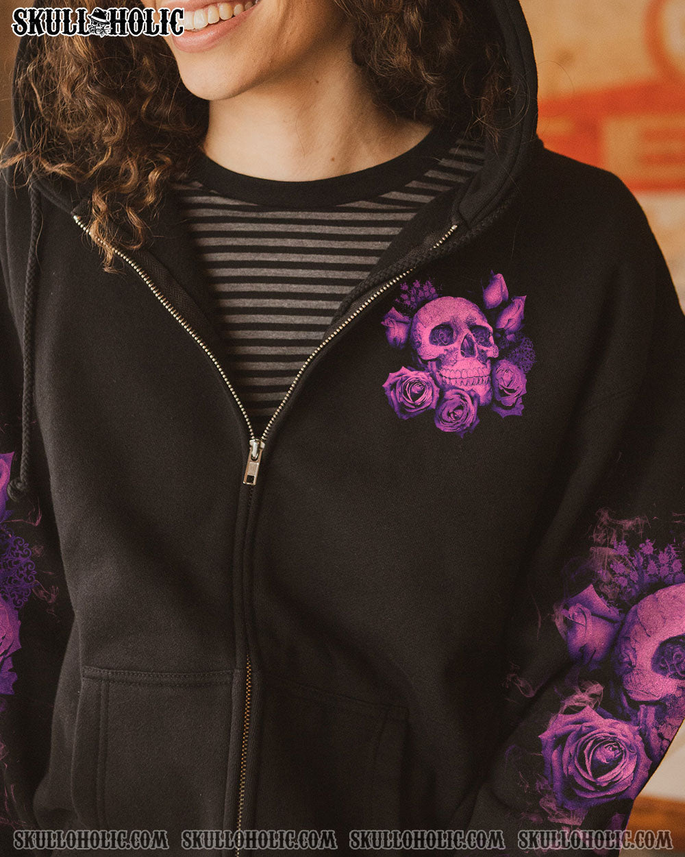 DON’T TRY TO FIGURE ME OUT PURPLE SKULL ROSE ALL OVER PRINT – TLTW1912221