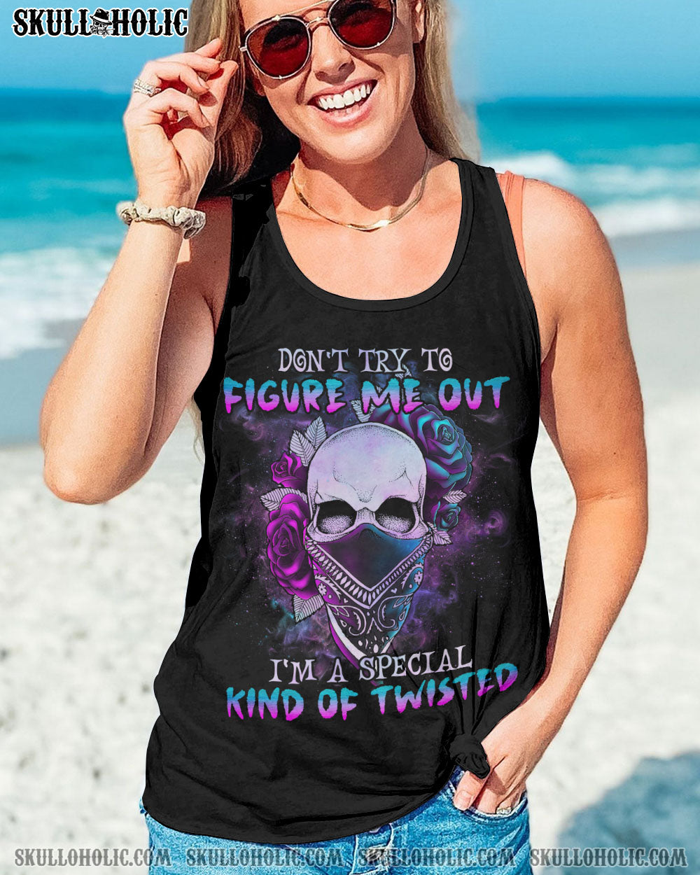 DON’T TRY TO FIGURE ME OUT ROSE SKULL ALL OVER PRINT – TLNO2712222