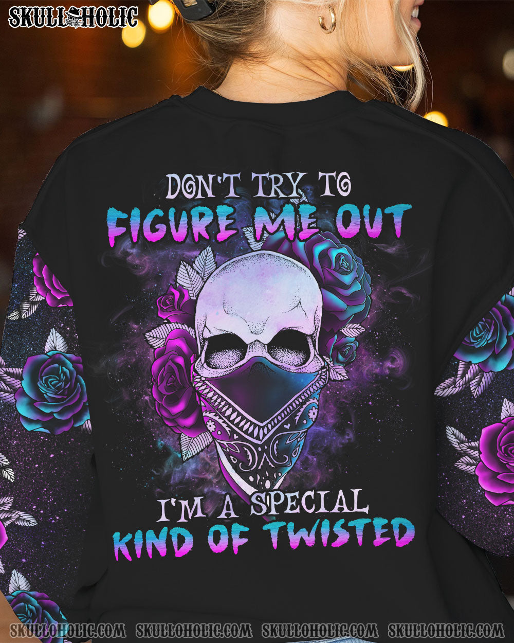 DON’T TRY TO FIGURE ME OUT ROSE SKULL ALL OVER PRINT – TLNO2712222