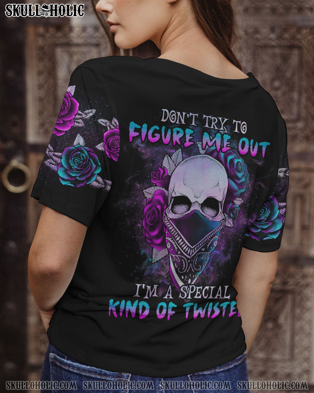 DON’T TRY TO FIGURE ME OUT ROSE SKULL ALL OVER PRINT – TLNO2712222