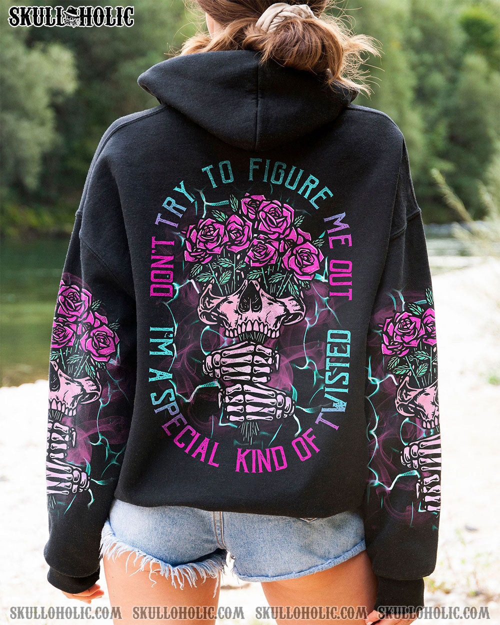DON'T TRY TO FIGURE ME OUT ROSE SKULL ALL OVER PRINT - TLTR1712223