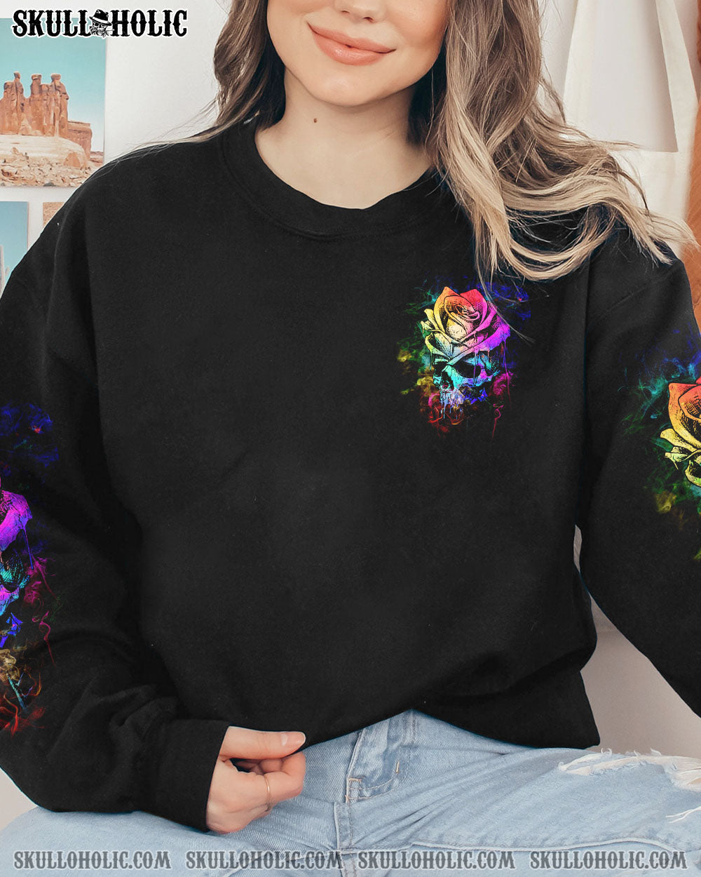 DON’T TRY TO FIGURE ME OUT ROSE SKULL ALL OVER PRINT – TLTW0803234