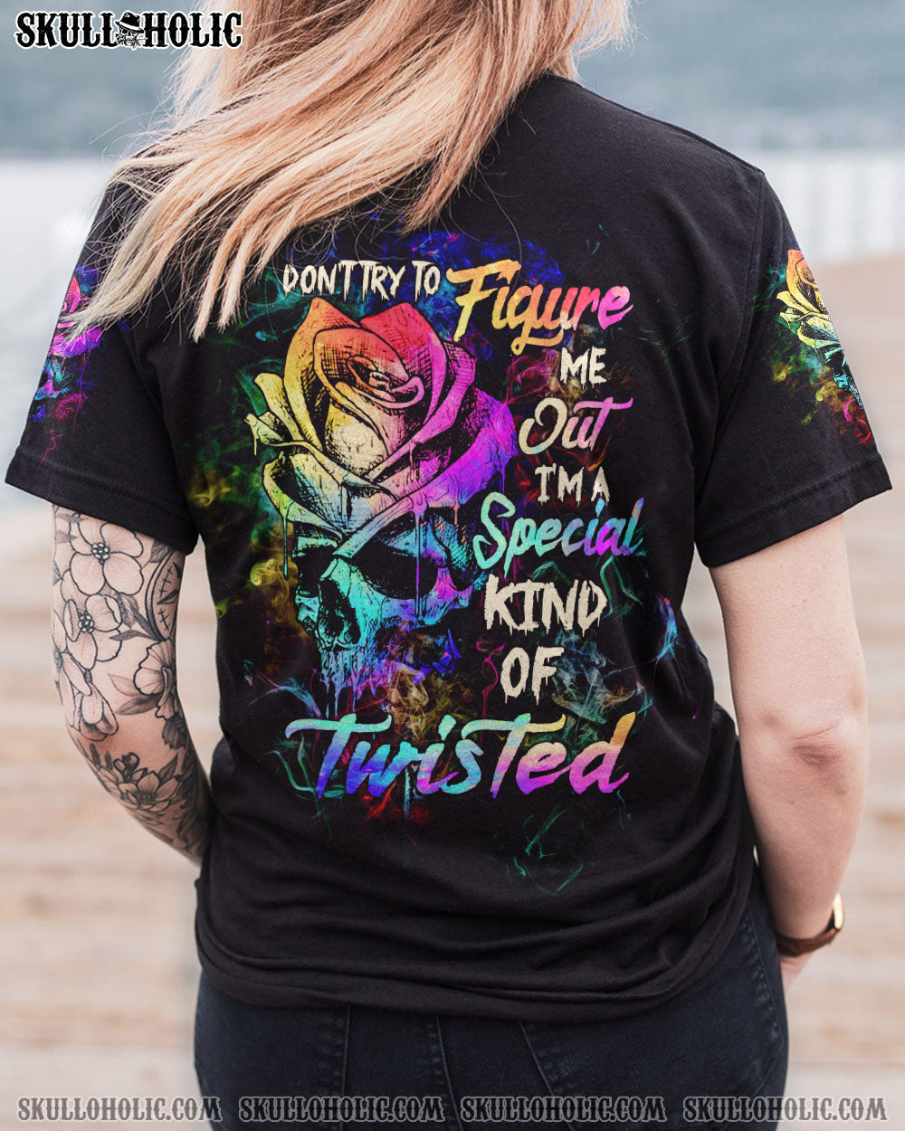 DON’T TRY TO FIGURE ME OUT ROSE SKULL ALL OVER PRINT – TLTW0803234