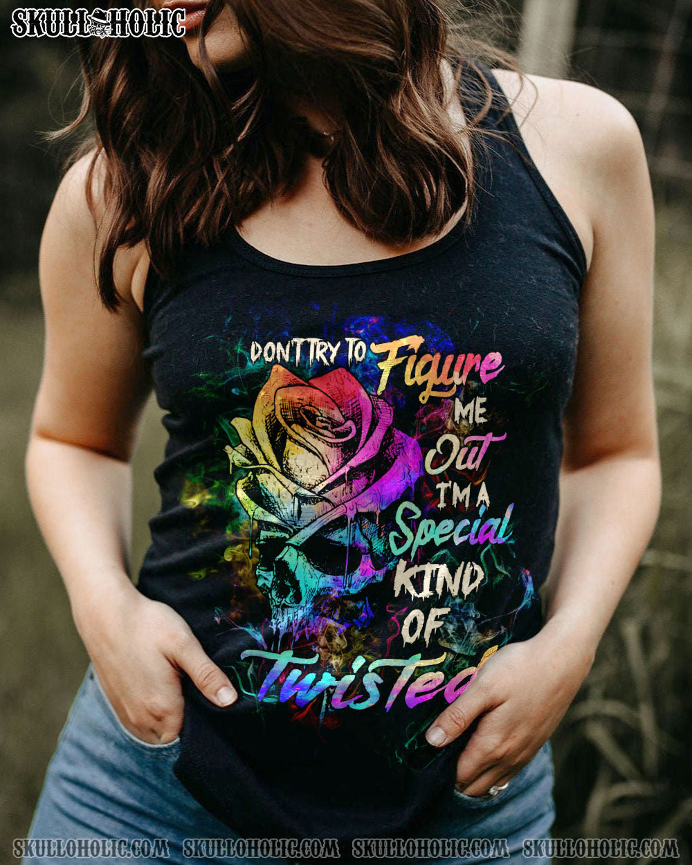 DON’T TRY TO FIGURE ME OUT ROSE SKULL ALL OVER PRINT – TLTW0803234
