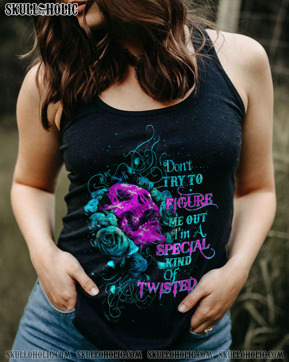 DON’T TRY TO FIGURE ME OUT ROSE SKULL ALL OVER PRINT – TLTW1312221