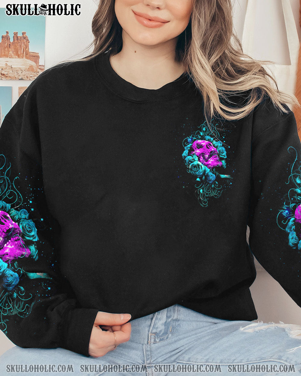 DON’T TRY TO FIGURE ME OUT ROSE SKULL ALL OVER PRINT – TLTW1312221