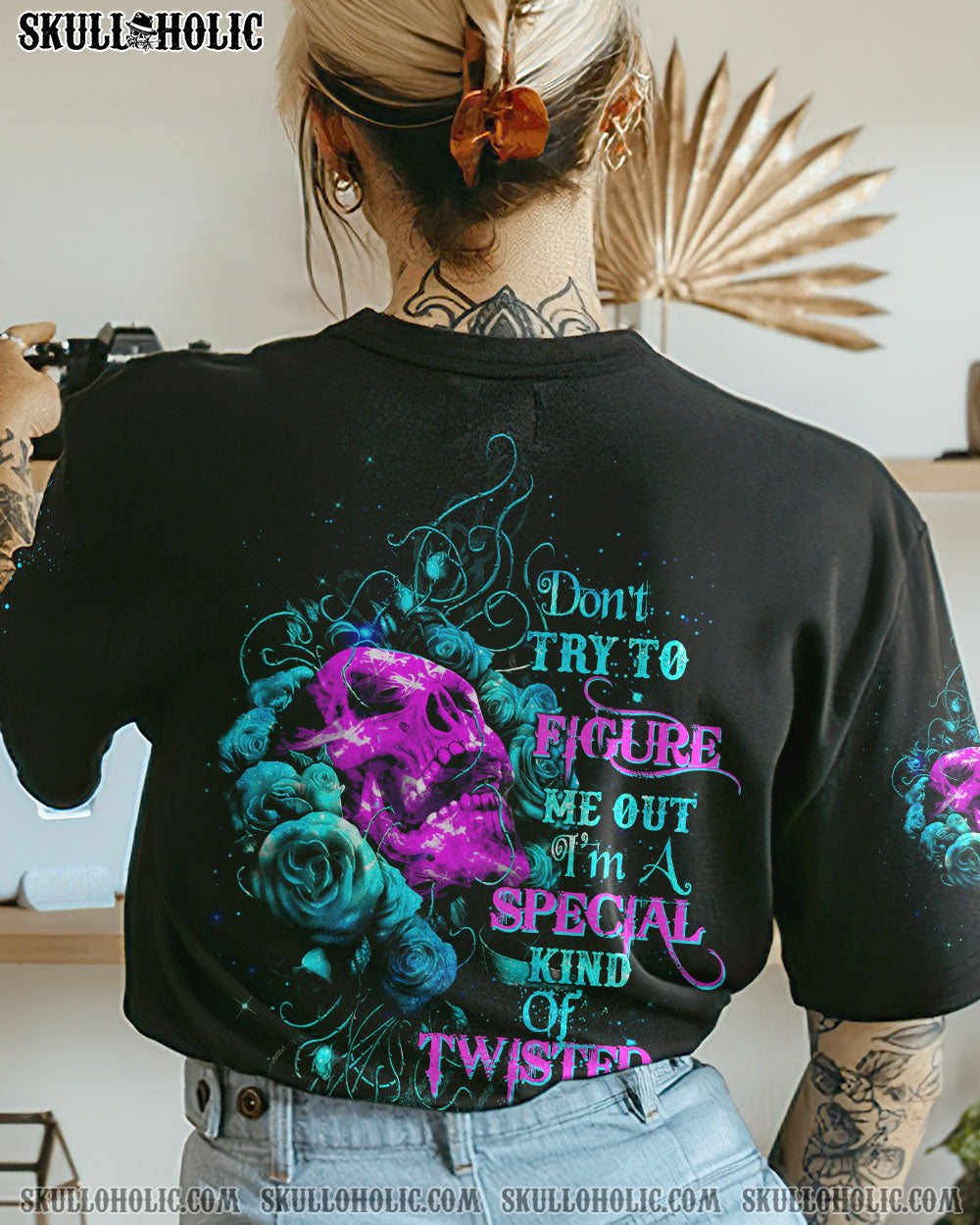 DON’T TRY TO FIGURE ME OUT ROSE SKULL ALL OVER PRINT – TLTW1312221
