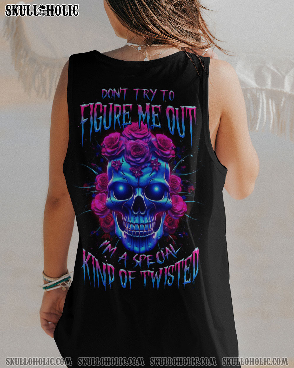 DON’T TRY TO FIGURE ME OUT ROSE SKULL GLOWING ALL OVER PRINT – TLNZ1505231