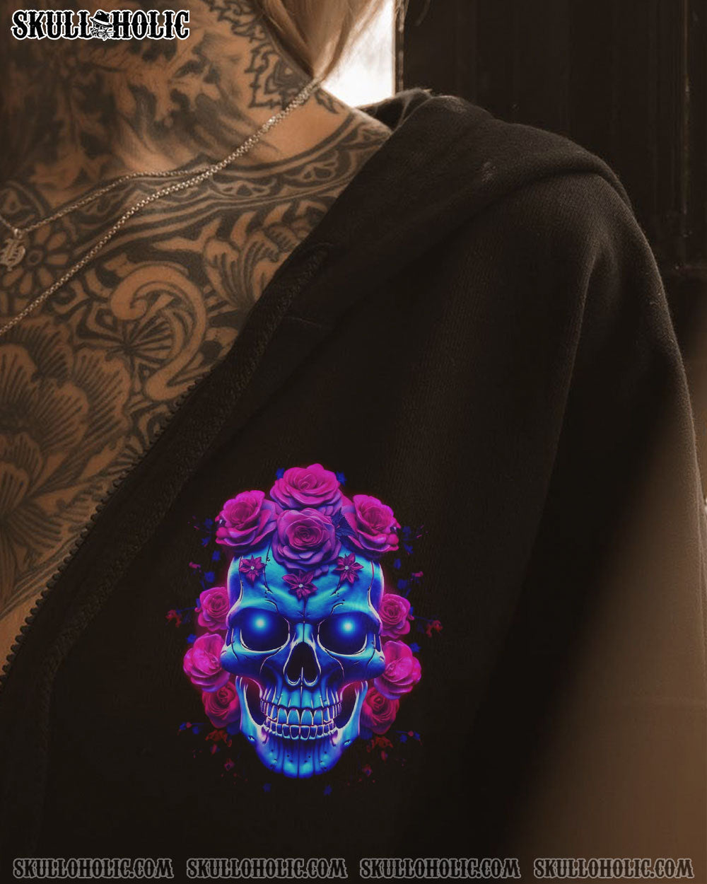 DON’T TRY TO FIGURE ME OUT ROSE SKULL GLOWING ALL OVER PRINT – TLNZ1505231