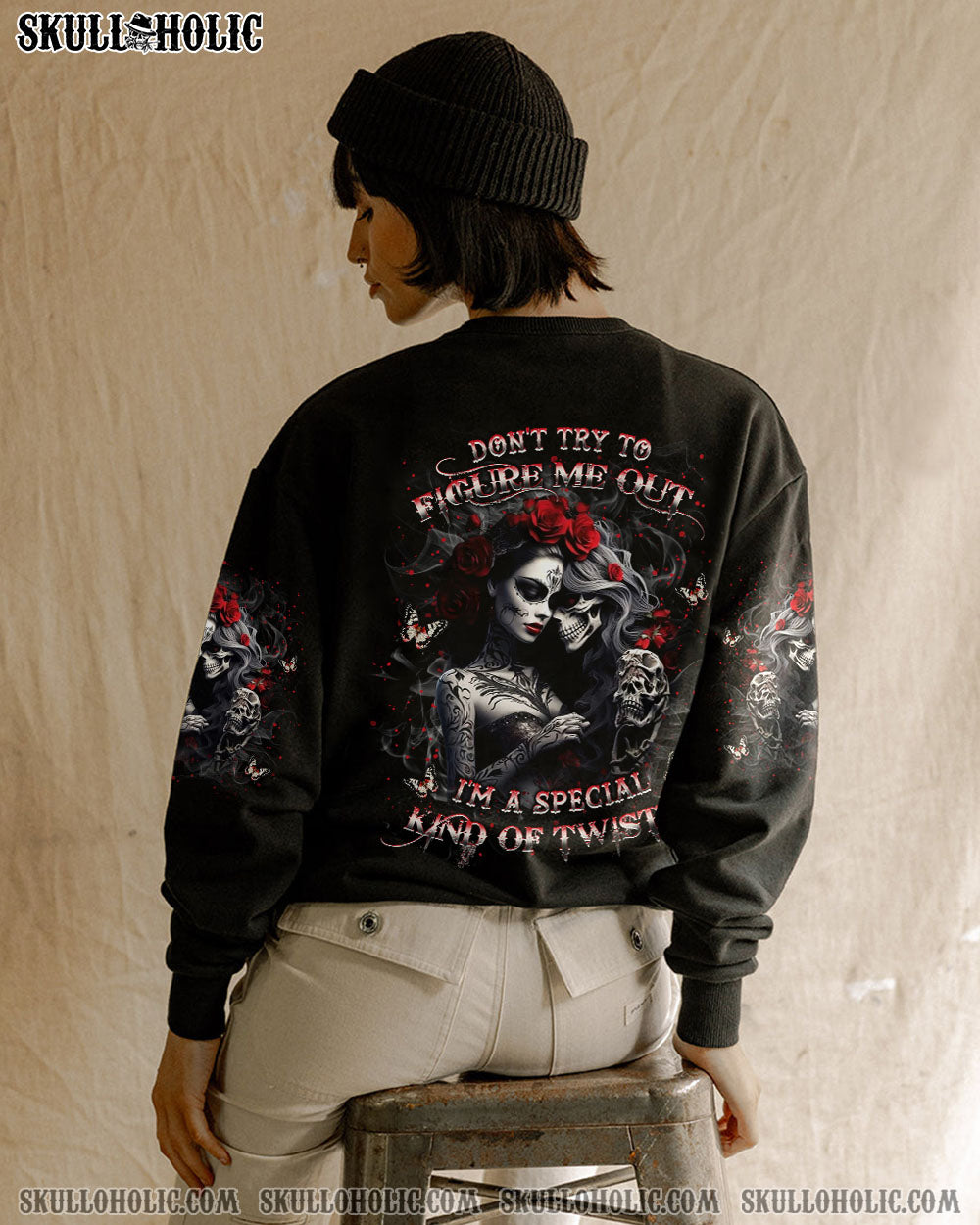 DON’T TRY TO FIGURE ME OUT SKULL ALL OVER PRINT – YHKD2803244