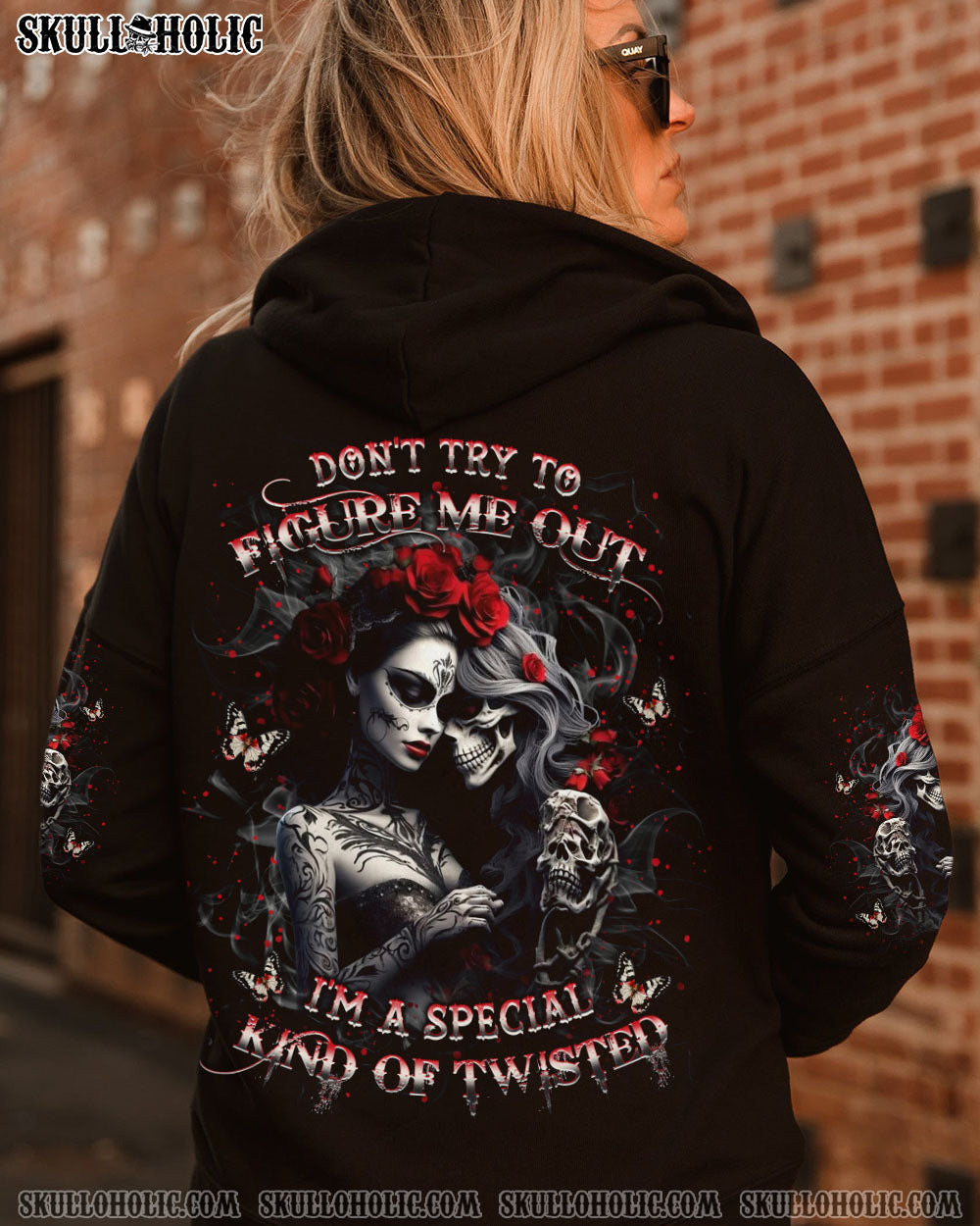 DON’T TRY TO FIGURE ME OUT SKULL ALL OVER PRINT – YHKD2803244