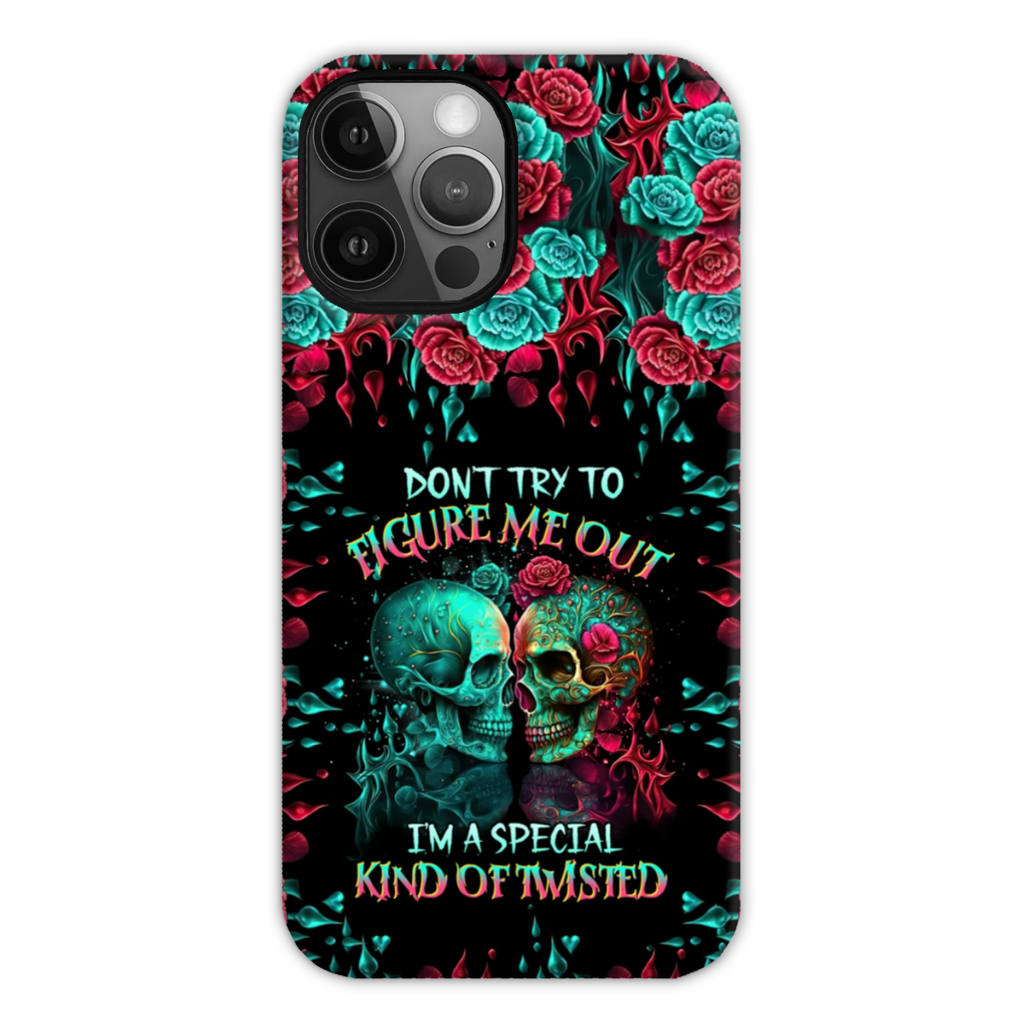 DON’T TRY TO FIGURE ME OUT SKULL PHONE CASE – TLTR0504237