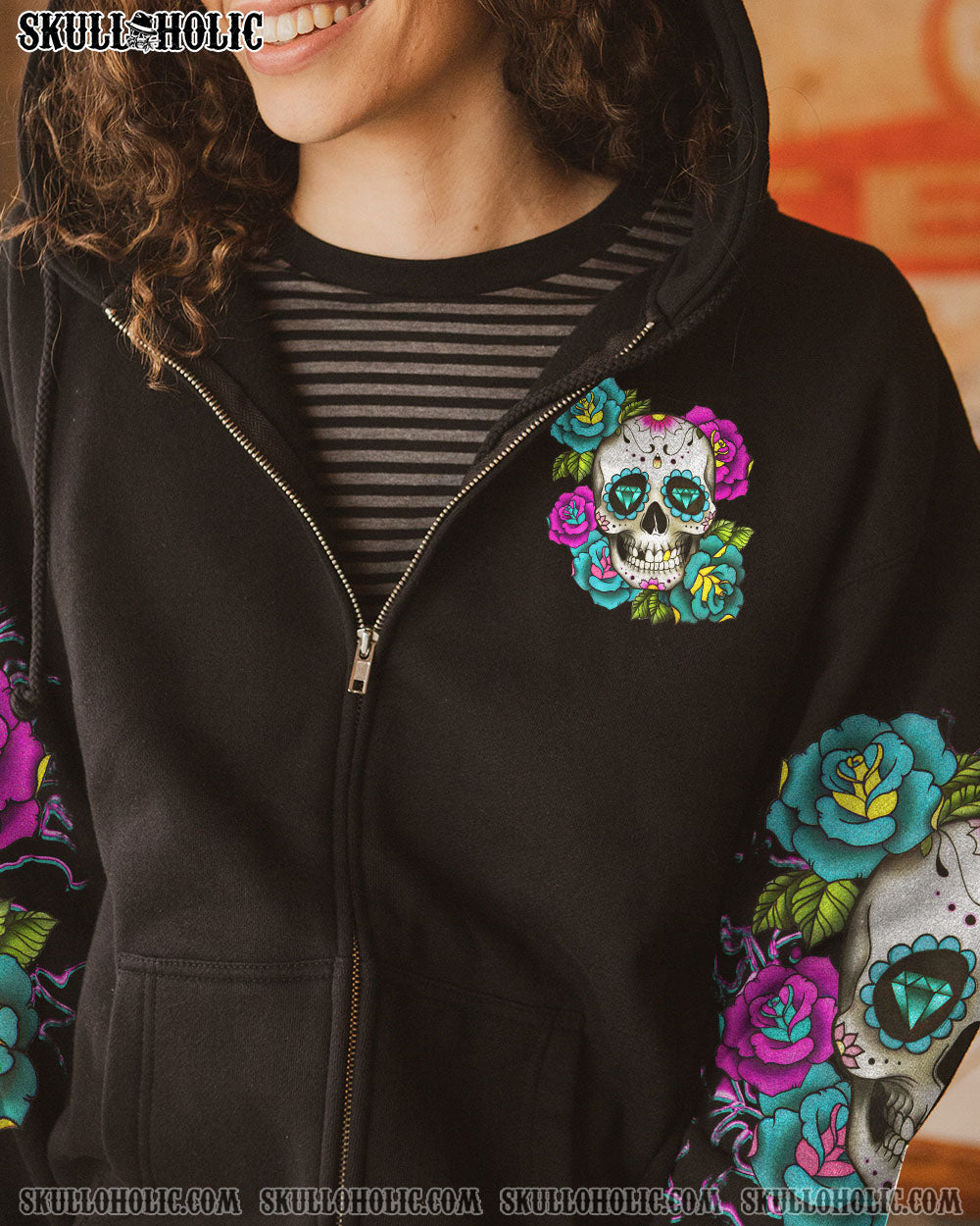 DON’T TRY TO FIGURE ME OUT SUGAR SKULL ROSE ALL OVER PRINT – TLTR1612221