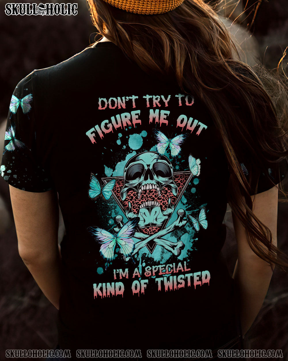 DON’T TRY TO FIGURE ME OUT TRIANGLE BUTTERFLY SKULL ALL OVER PRINT – TLNZ2712223