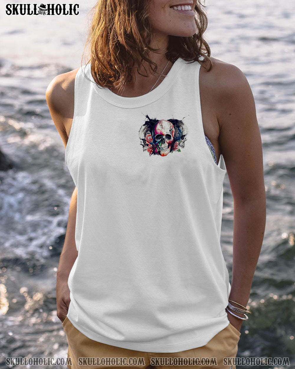 DON’T TRY TO FIGURE ME OUT WATERCOLOR SKULL ALL OVER PRINT – TLTR2412221