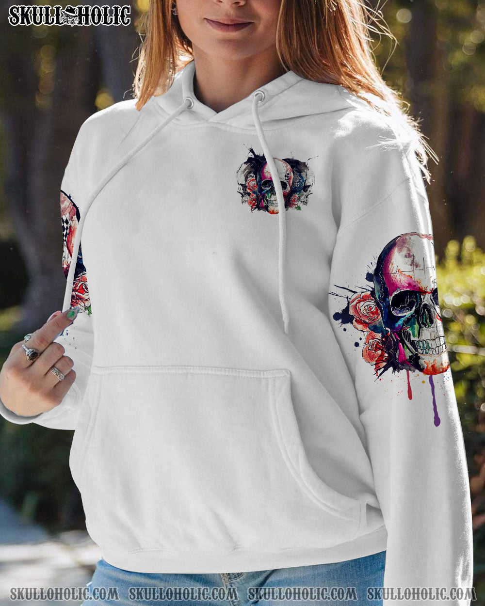 DON’T TRY TO FIGURE ME OUT WATERCOLOR SKULL ALL OVER PRINT – TLTR2412221