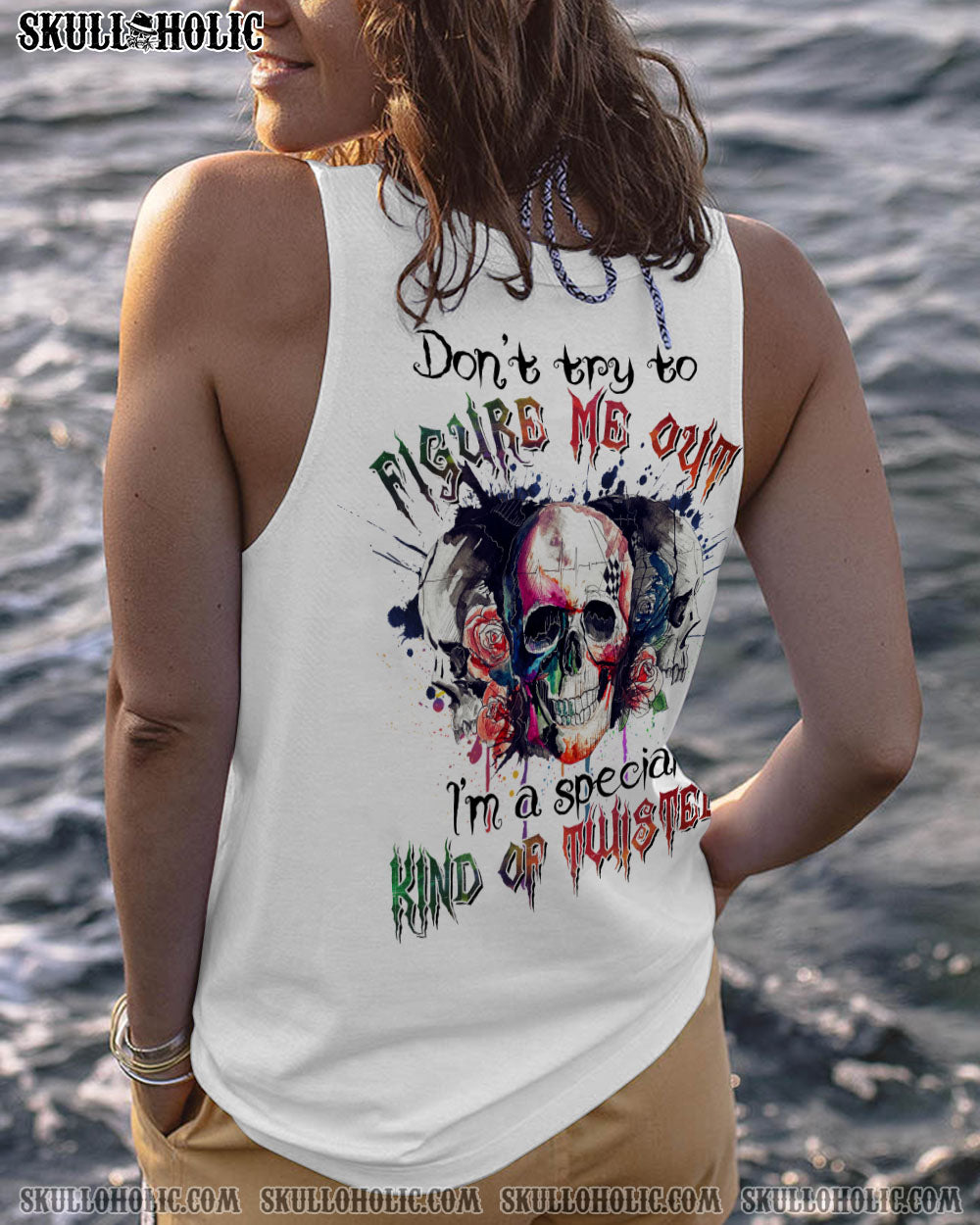DON’T TRY TO FIGURE ME OUT WATERCOLOR SKULL ALL OVER PRINT – TLTR2412221
