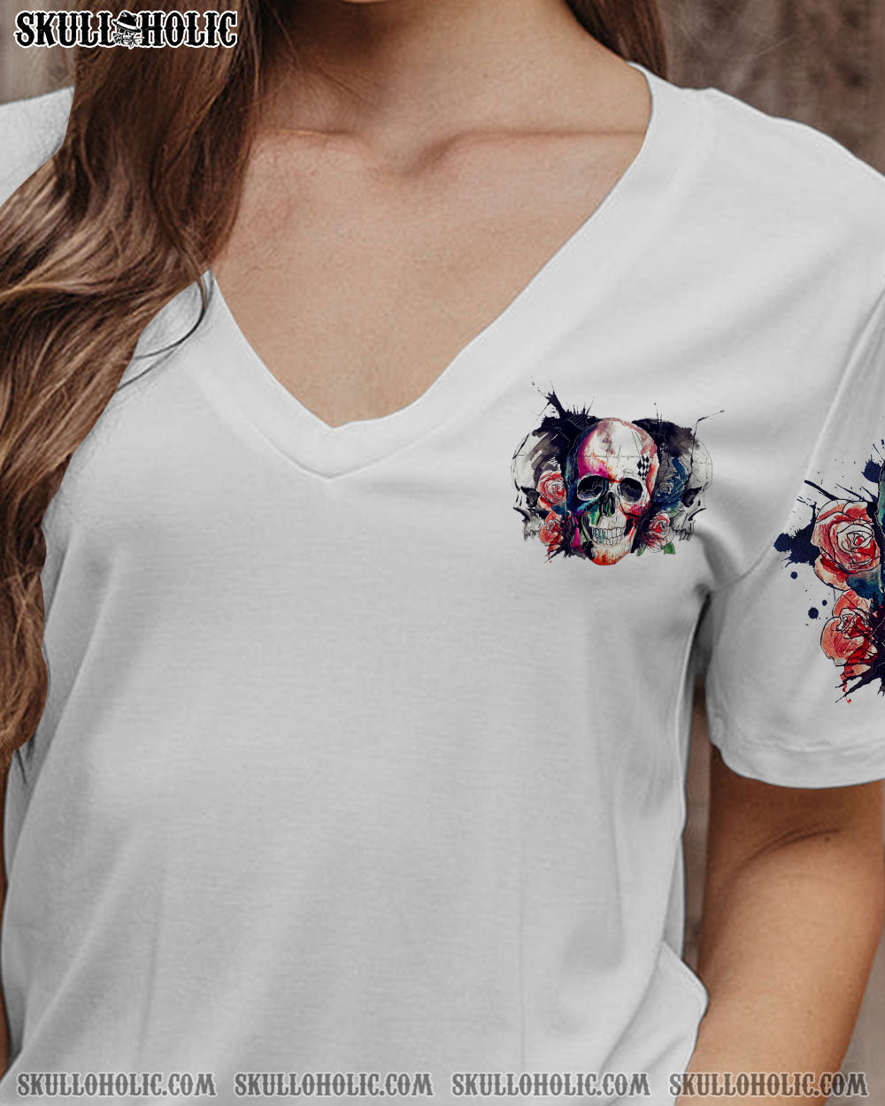 DON’T TRY TO FIGURE ME OUT WATERCOLOR SKULL ALL OVER PRINT – TLTR2412221