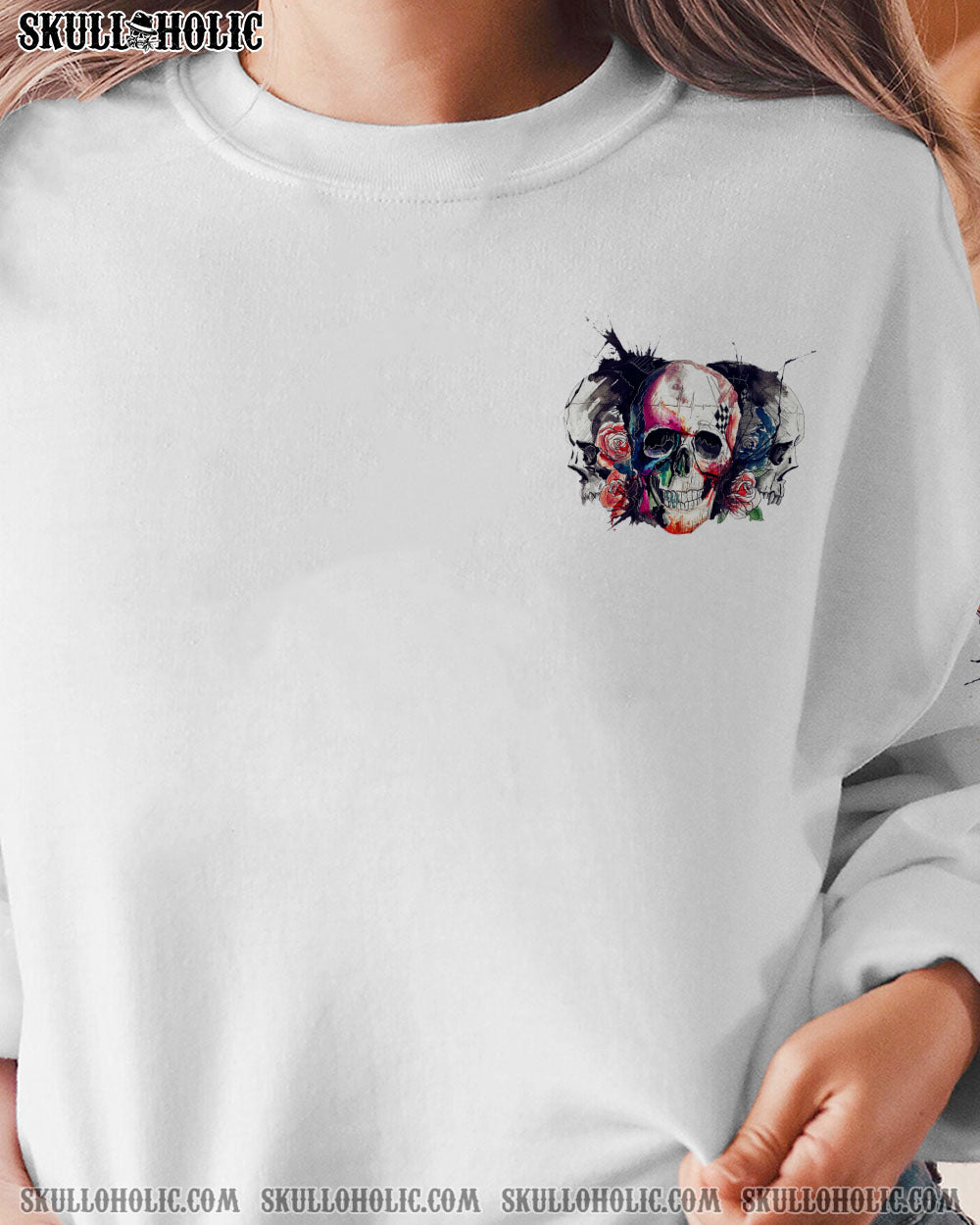 DON’T TRY TO FIGURE ME OUT WATERCOLOR SKULL ALL OVER PRINT – TLTR2412221