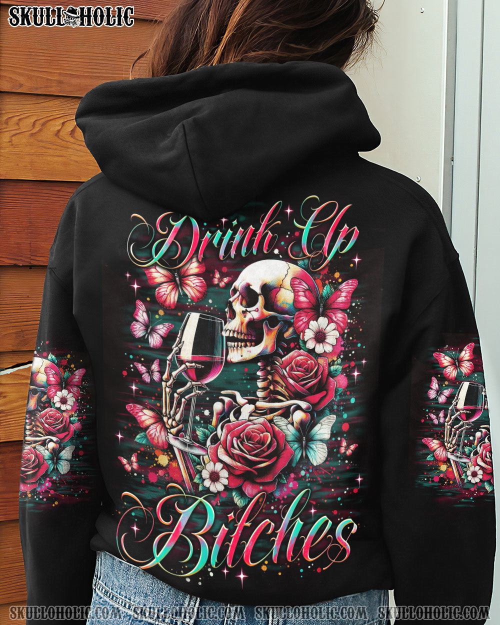 DRINK UP BITCHES SKELETON ROSE ALL OVER PRINT – TLNO2506241