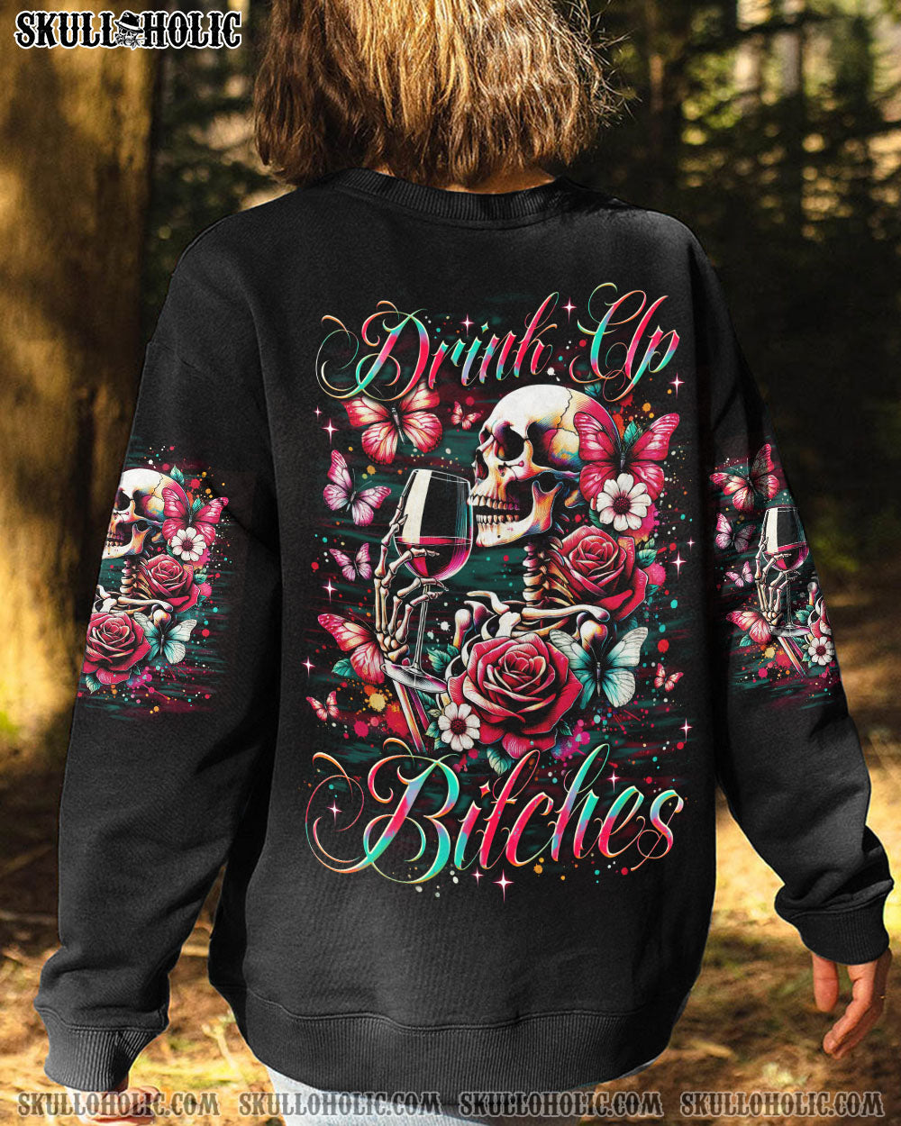 DRINK UP BITCHES SKELETON ROSE ALL OVER PRINT – TLNO2506241