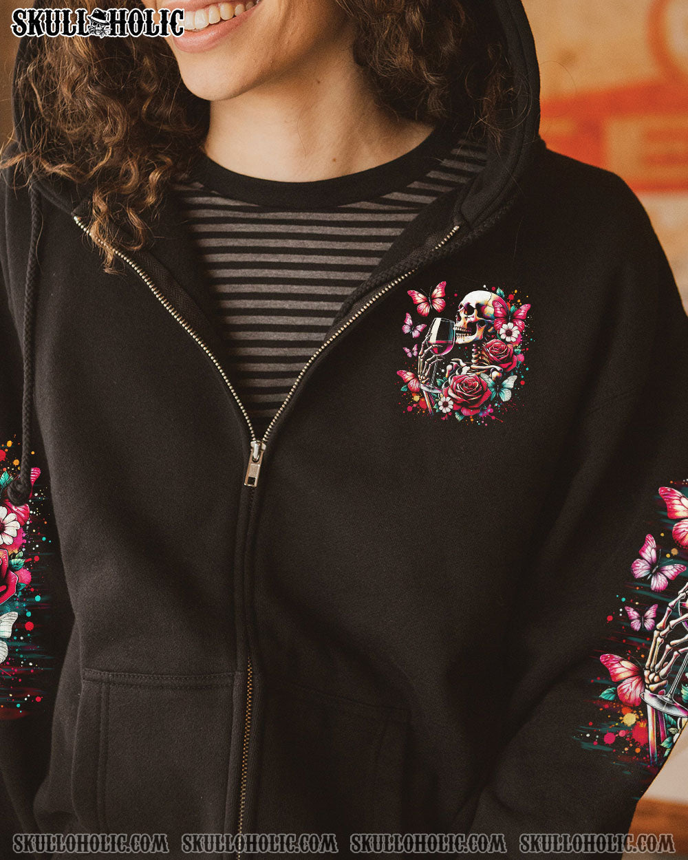 DRINK UP BITCHES SKELETON ROSE ALL OVER PRINT – TLNO2506241