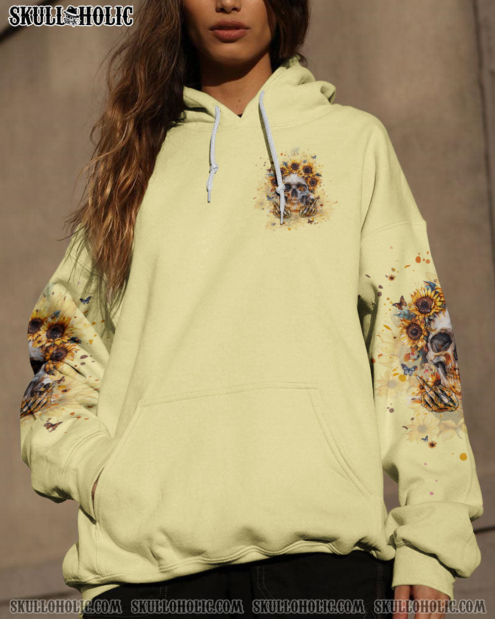FEELING KINDA IDGAF-ISH TODAY SUNFLOWER SKULL ALL OVER PRINT – TLPQ2103242