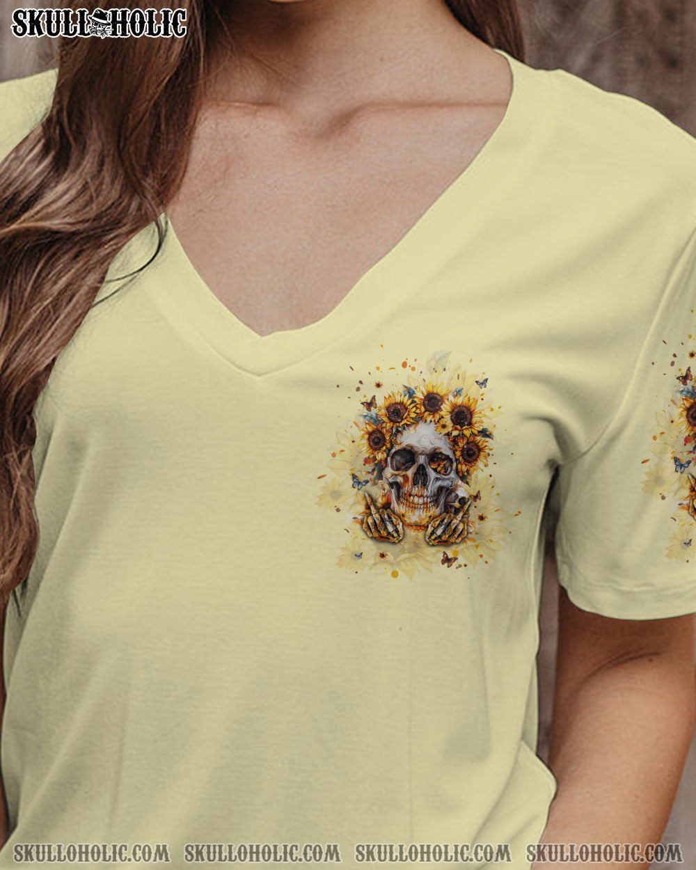 FEELING KINDA IDGAF-ISH TODAY SUNFLOWER SKULL ALL OVER PRINT – TLPQ2103242
