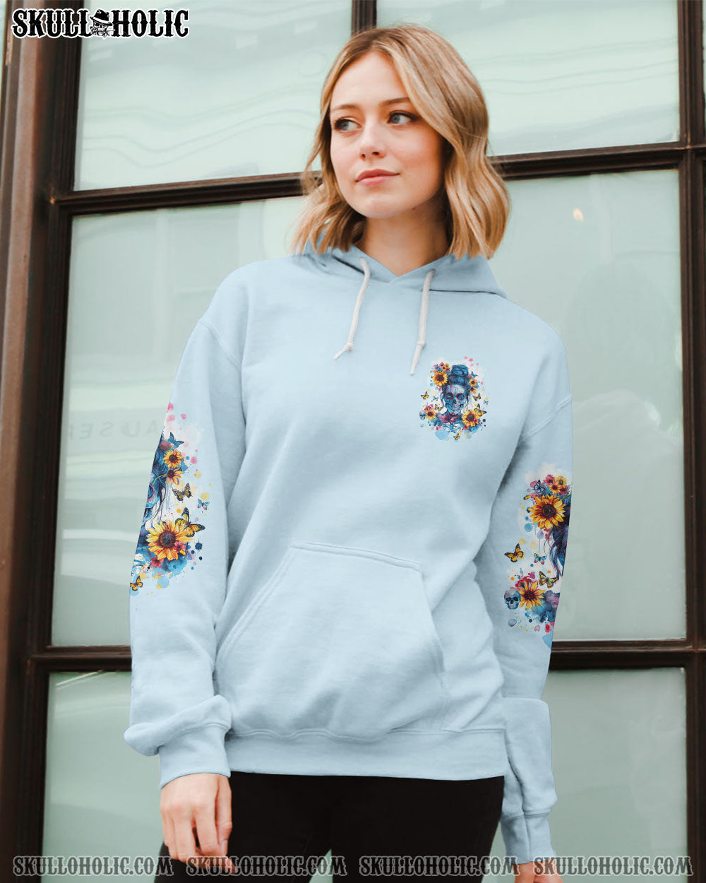 FEELING KINDA IDGAF-ISH TODAY SUNFLOWER SKULL ALL OVER PRINT – TLTW2103241