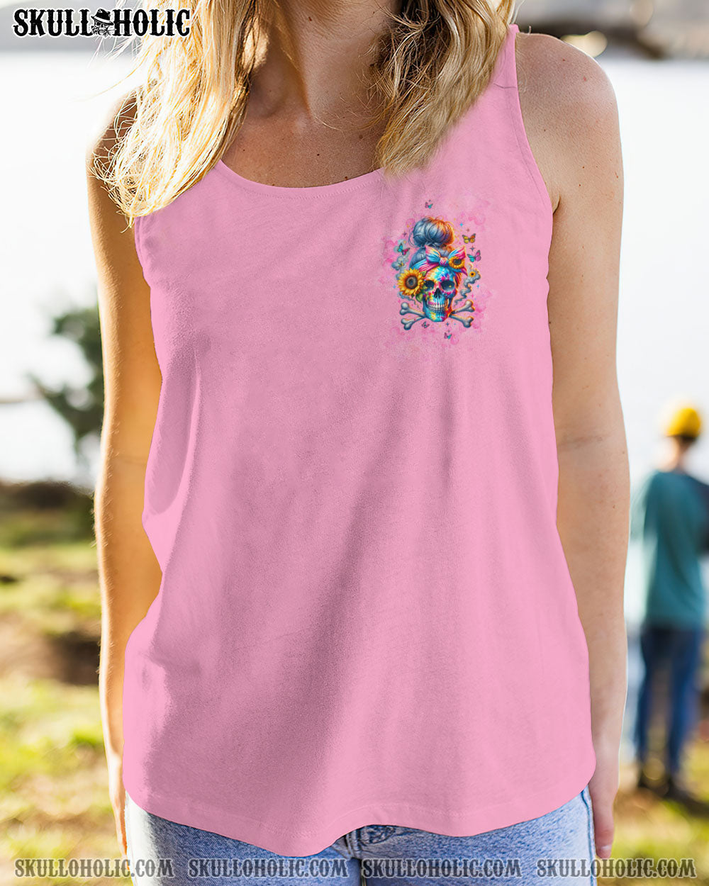 FRAGILE LIKE A BOMB TIE DYE MESSY BUN SKULL ALL OVER PRINT – TLTW0611231