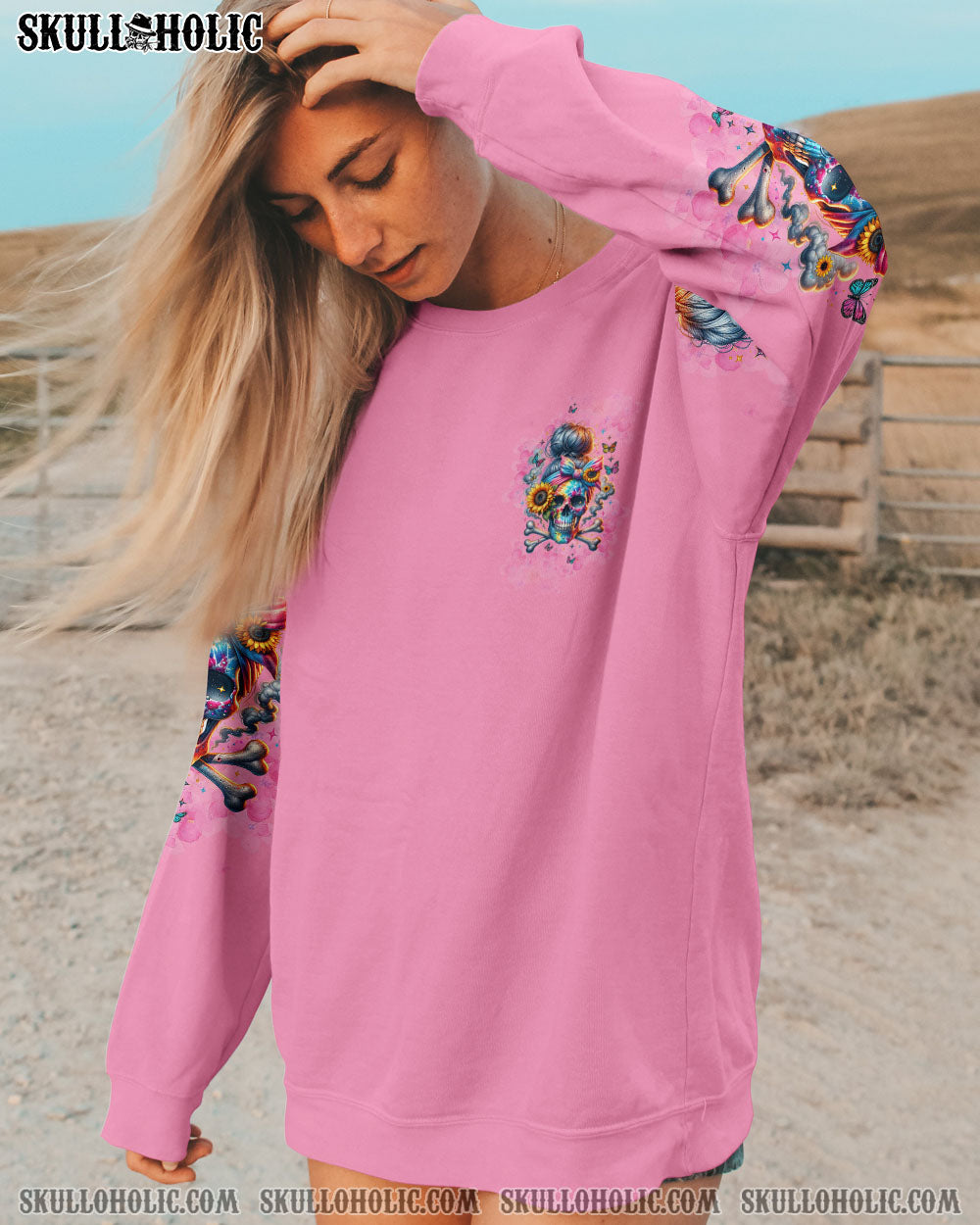 FRAGILE LIKE A BOMB TIE DYE MESSY BUN SKULL ALL OVER PRINT – TLTW0611231
