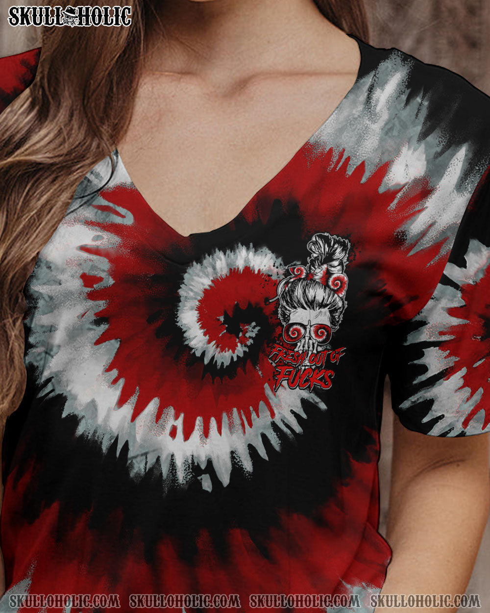 FRESH OUT OF F BLACK RED TIE DYE ALL OVER PRINT – TLTM1701232