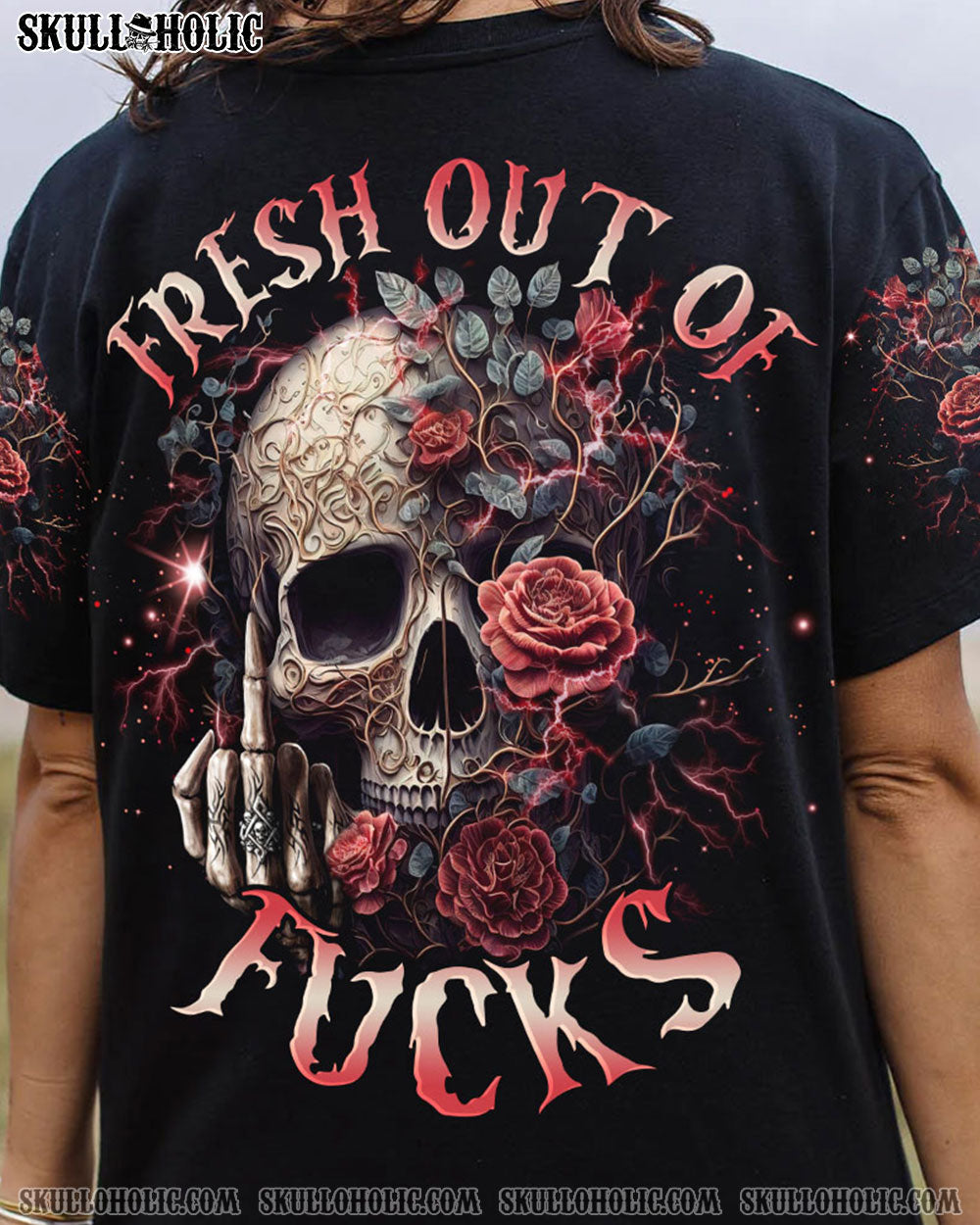 FRESH OUT OF F SKULL ROSE ALL OVER PRINT - TLNO0703232