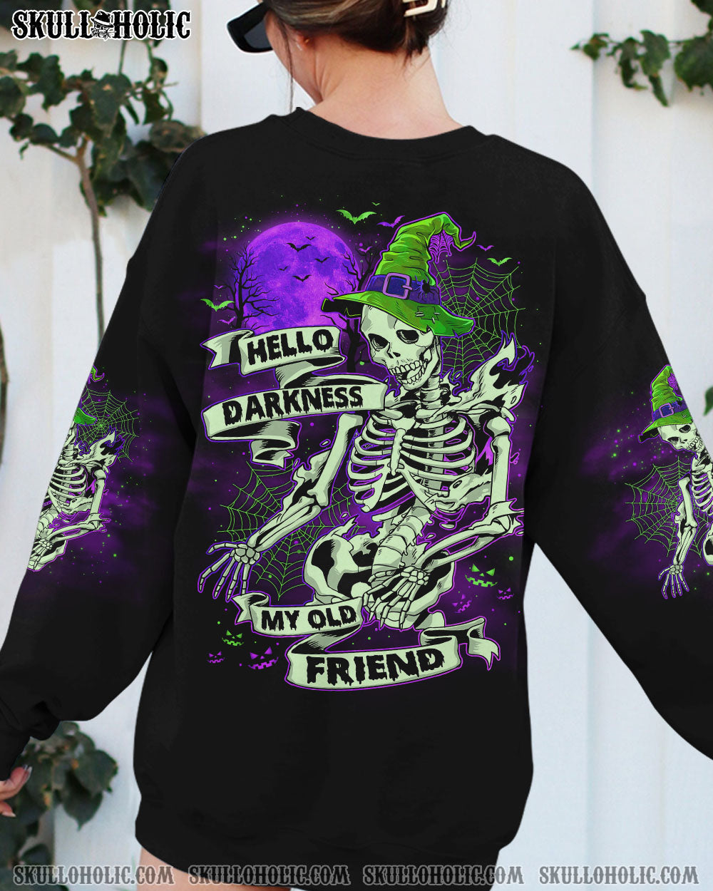 HELLO DARKNESS MY OLD FRIEND SKELETON HALLOWEEN ALL OVER PRINT – TLNO1008234