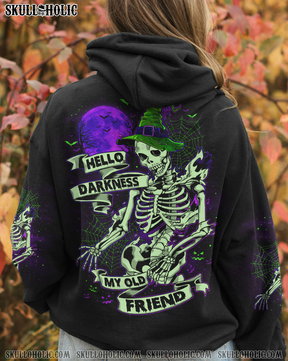 HELLO DARKNESS MY OLD FRIEND SKELETON HALLOWEEN ALL OVER PRINT – TLNO1008234