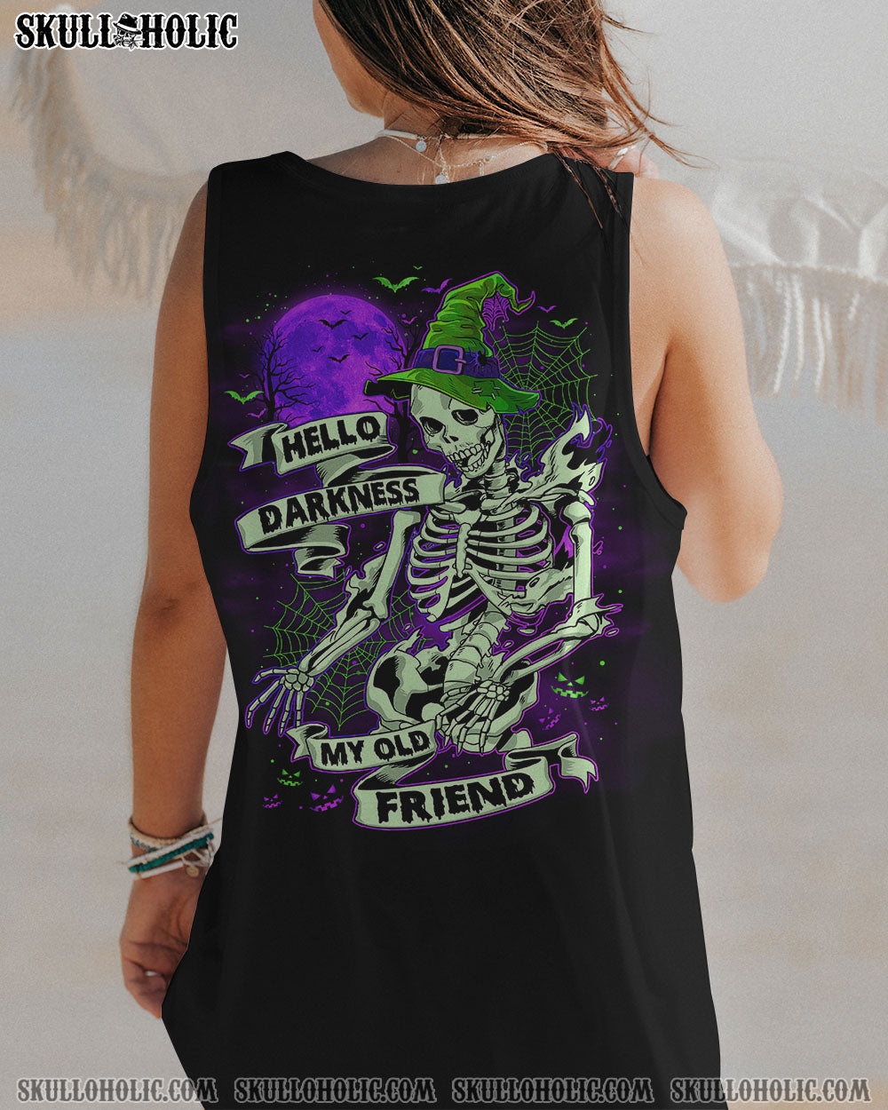 HELLO DARKNESS MY OLD FRIEND SKELETON HALLOWEEN ALL OVER PRINT – TLNO1008234