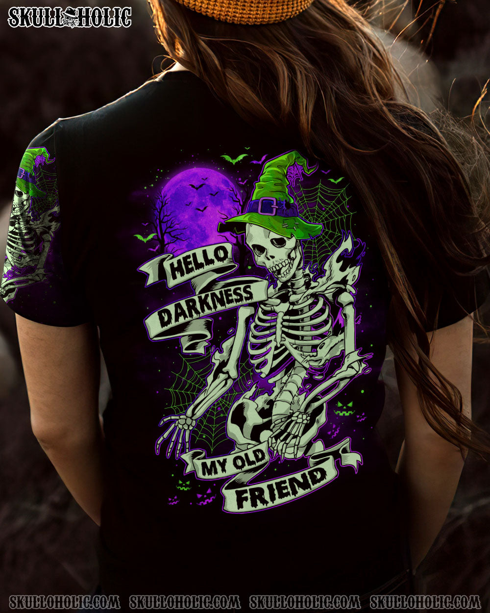 HELLO DARKNESS MY OLD FRIEND SKELETON HALLOWEEN ALL OVER PRINT – TLNO1008234