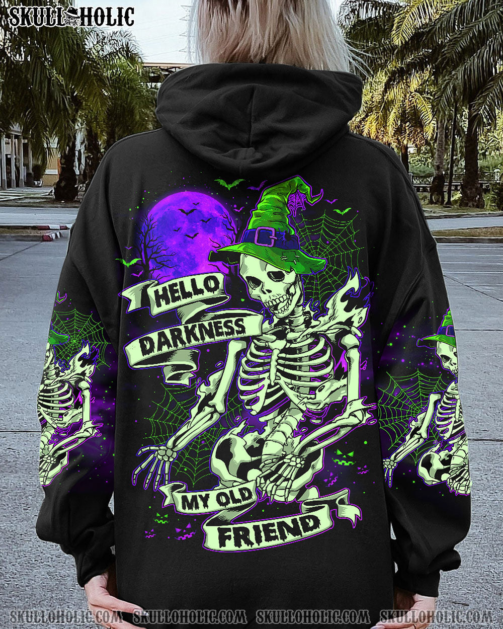 HELLO DARKNESS MY OLD FRIEND SKELETON HALLOWEEN ALL OVER PRINT – TLNO1008234