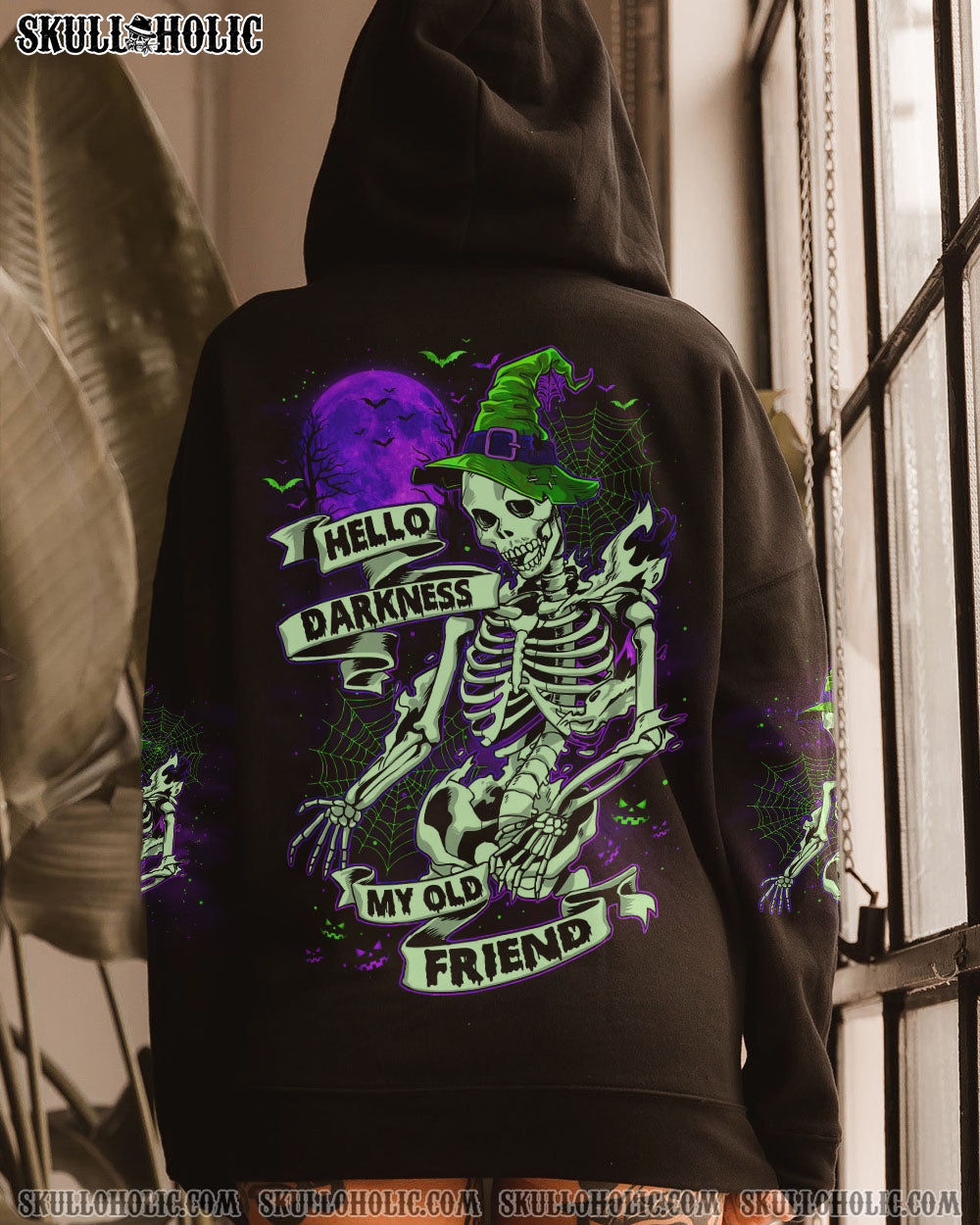 HELLO DARKNESS MY OLD FRIEND SKELETON HALLOWEEN ALL OVER PRINT – TLNO1008234
