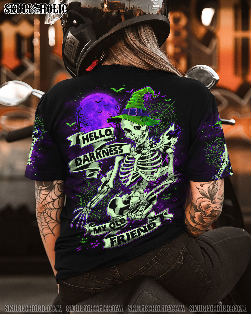HELLO DARKNESS MY OLD FRIEND SKELETON HALLOWEEN ALL OVER PRINT – TLNO1008234