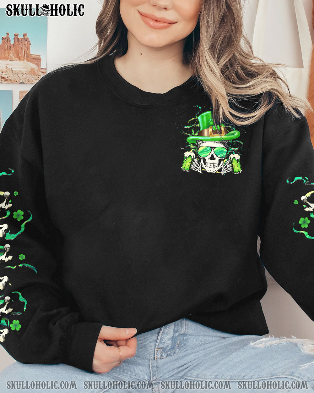 HELLO DARKNESS MY OLD FRIEND SKULL BEER PATRICK’S DAY ALL OVER PRINT – YHHG0102231